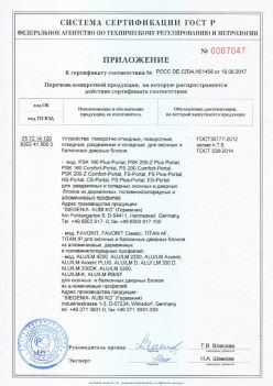 2017.06.19 Новокубанск - Приложение к сертификату Устройства поворотные, откидные, Siegenia-Aubi KG. ГОСТ 30777-2012